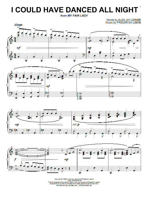 Product gallery: Page 1 of 1 I Could Have Danced All Night, Alan Jay Lerner
