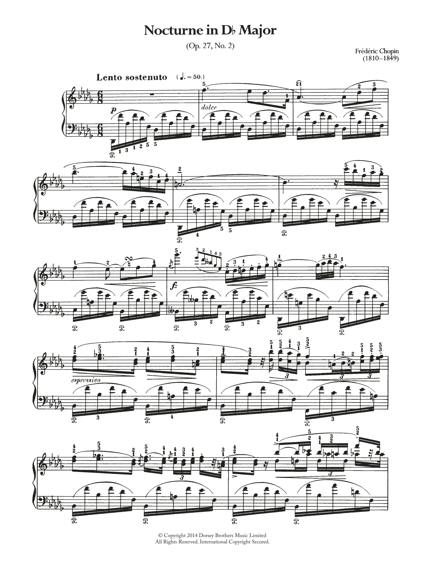 Product gallery: Page 1 of 1 Nocturne in D Flat Major, Op.27 No.2, Frédéric Chopin