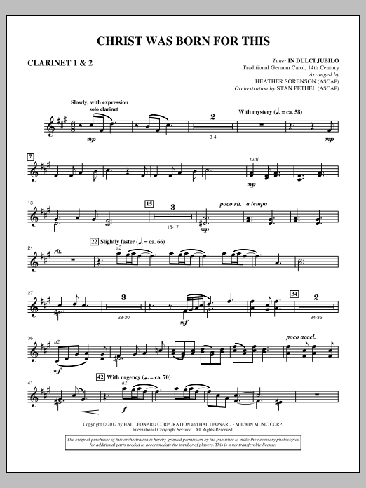 Produktbild zu: Christ Was Born For This - Bb Clarinet 1,2