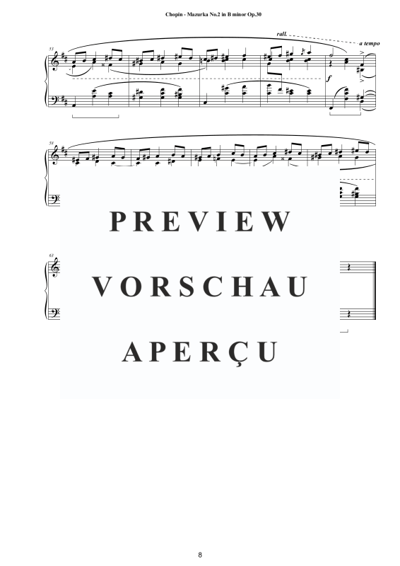 Produktgalerie: Seite 9 von 11 4 Mazurkas Op. 30 für Klavier - Vollständige Partituren, , Klavier Solo