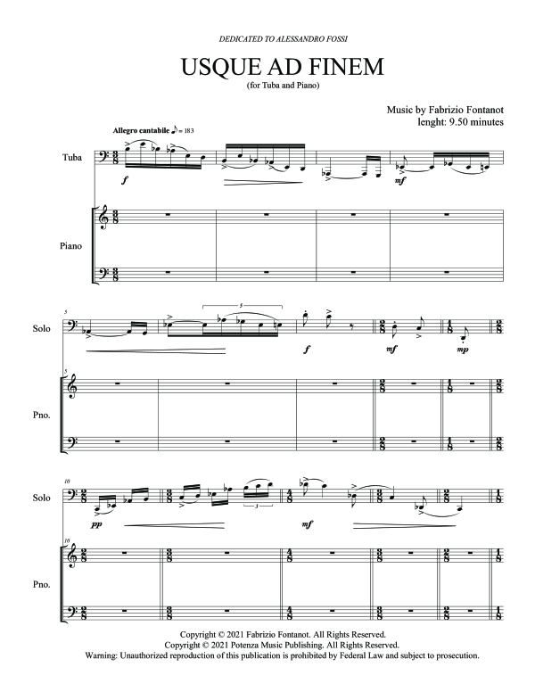 Product gallery: Page 1 of 11 Usque Ad Finem, , (tuba and piano)