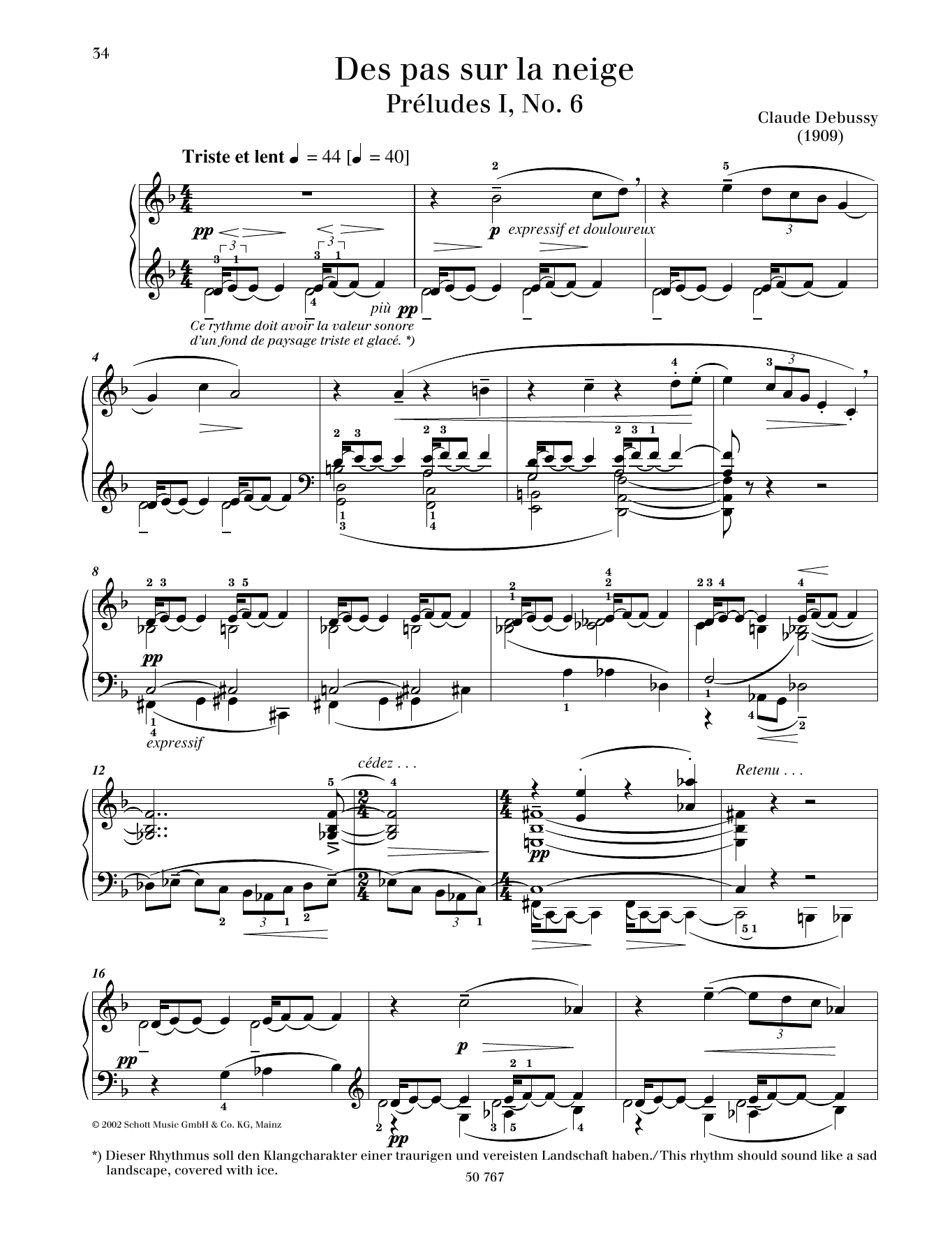 Product gallery: Page 1 of 1 Des pas sur la neige, Claude Debussy