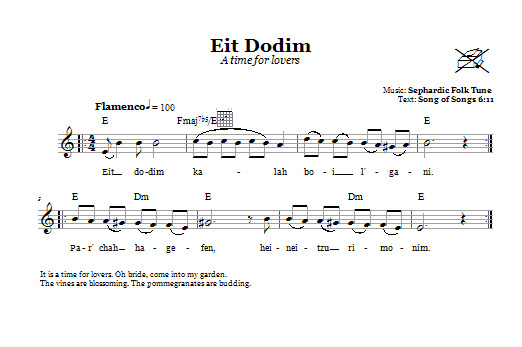 Product gallery: Page 1 of 1 Eit Dodim (A Time For Lovers), Sephardic Folk Tune