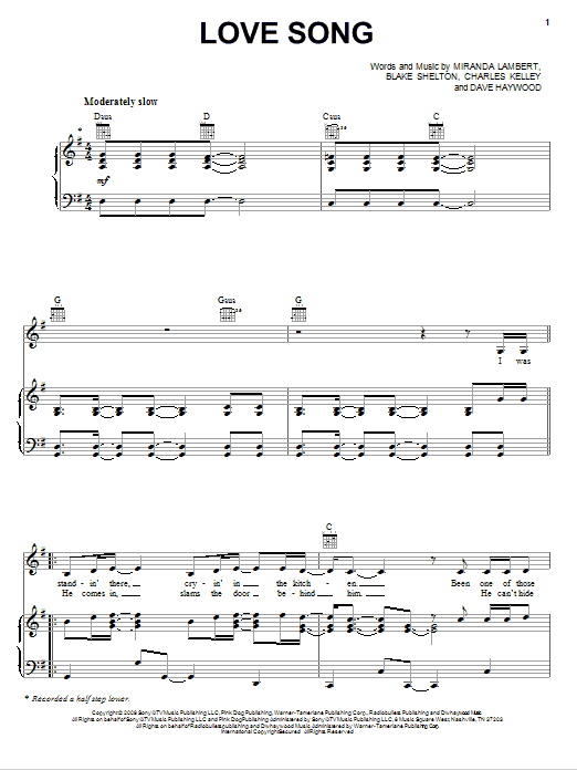 Produktgalerie: Seite 1 von 1 Love Song, Miranda Lambert, Gesang, Gitarre, Klavier