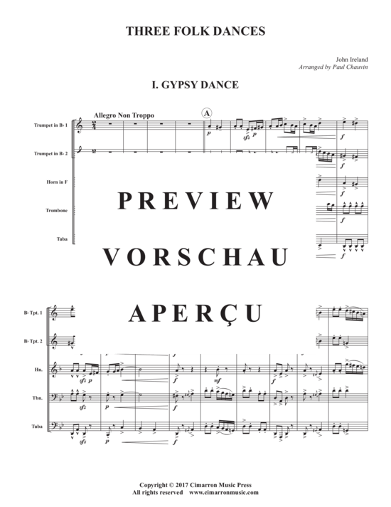 Produktgalerie: Seite 3 von 21 Three Folk Dances , , (Blechbläserquintett)