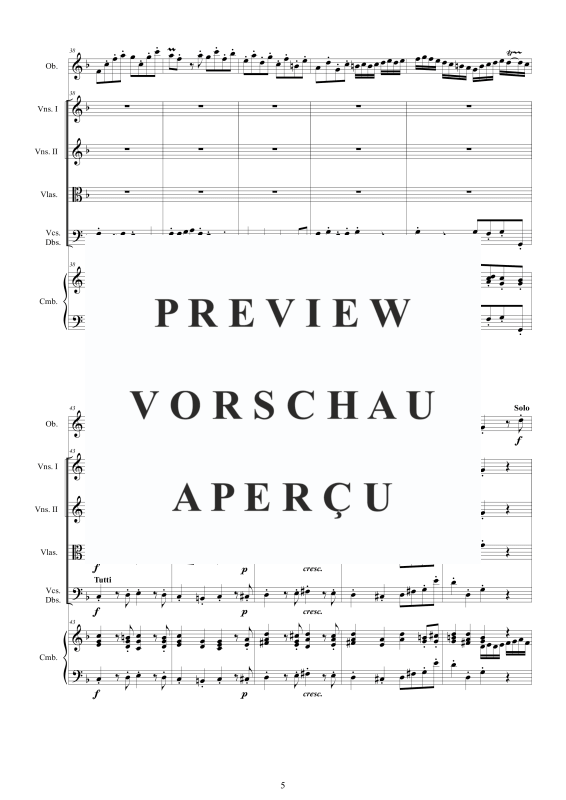 Produktgalerie: Seite 6 von 11 Oboen Konzert in F-Dur Nr. 1, , Oboe Solo, Streicherensemble und Cembalo BC