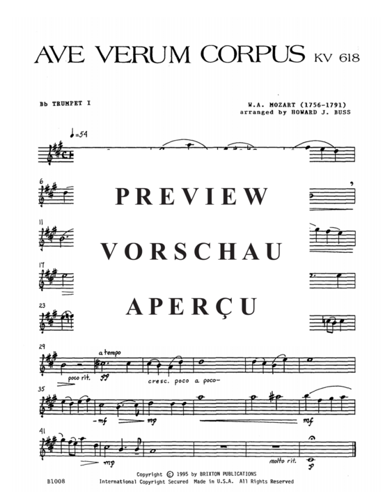 Produktgalerie: Seite 8 von 11 Ave Verum Corpus , , (Blechbläserquartett TTHP)