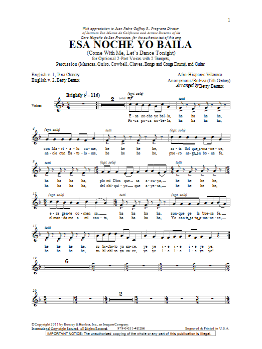 Produktbild zu: Esa Noche Yo Baila (Come With Me, Let's Dance Tonight)