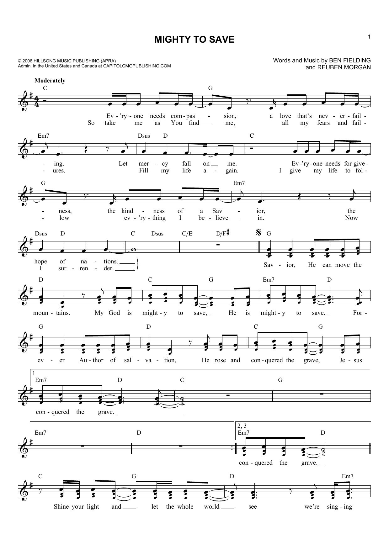 Produktgalerie: Seite 1 von 1 Mighty To Save, Hillsong Worship, Melodieinstrument