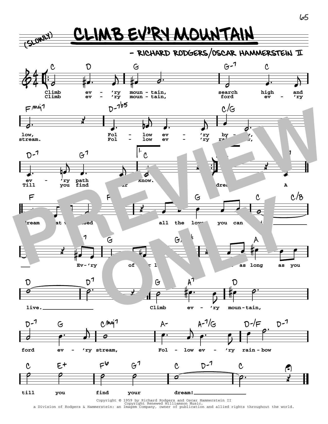 Product picture to: Climb Ev'ry Mountain (from The Sound Of Music) (High Voice)