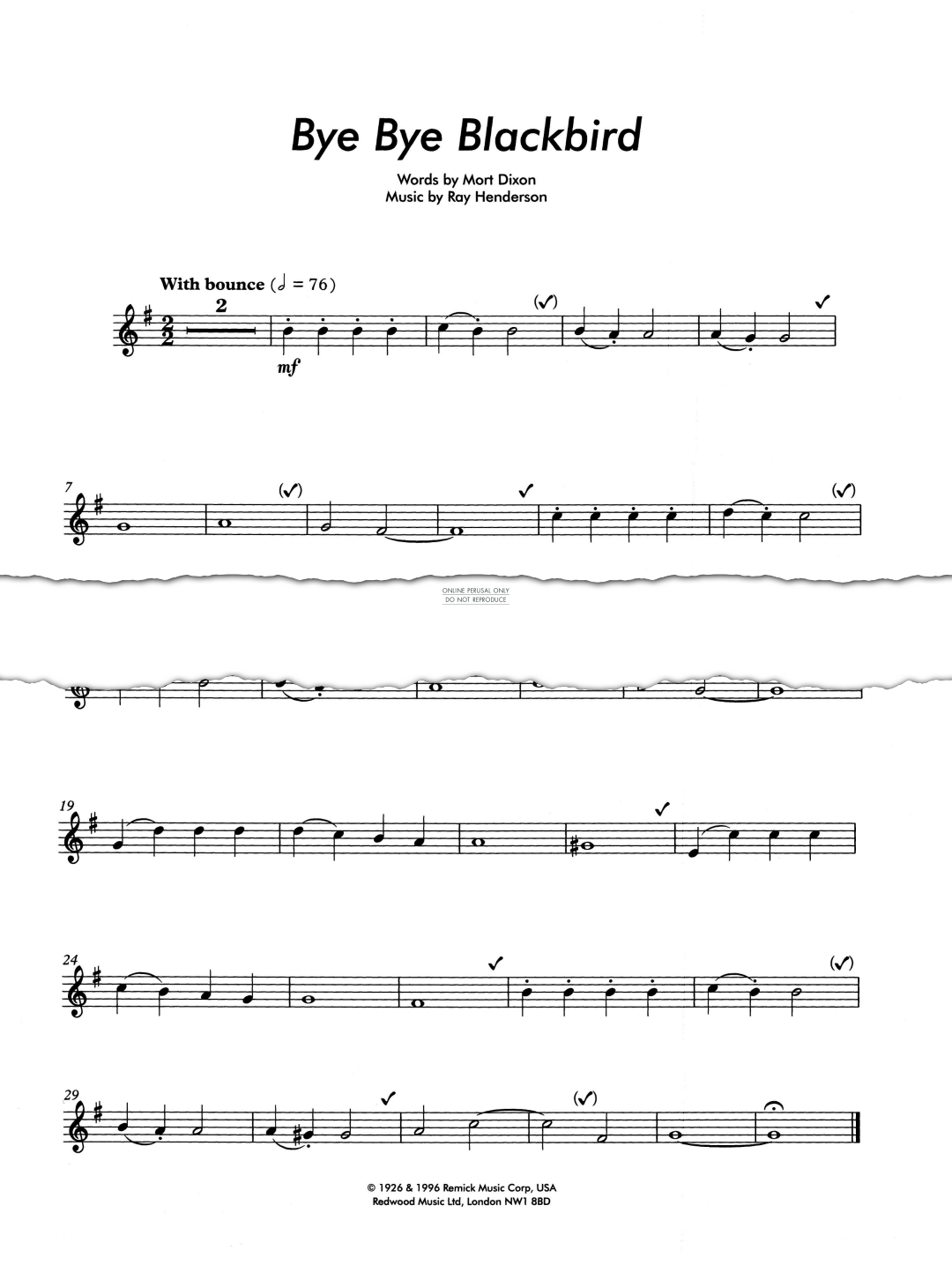 Product gallery: Page 1 of 1 Bye Bye Blackbird, Ray Henderson