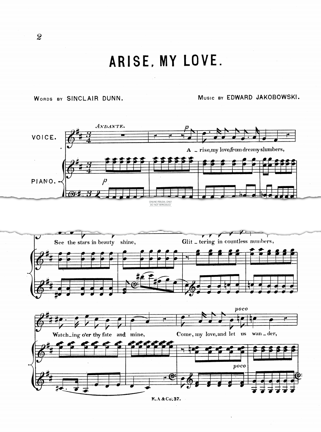 Produktgalerie: Seite 1 von 1 Arise, My Love, Edward Jakobowski, Gesang, Klavier