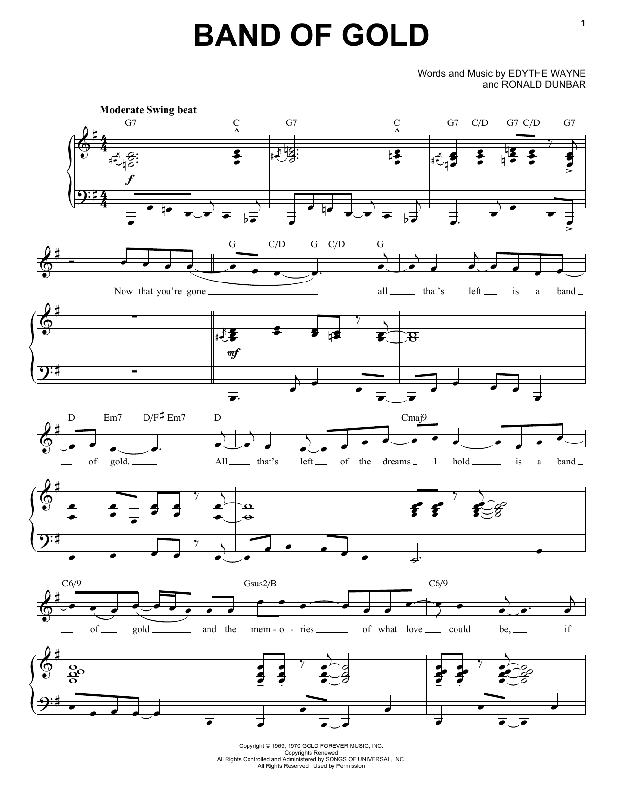 Product picture to: Band Of Gold [Jazz version] (arr. Brent Edstrom)