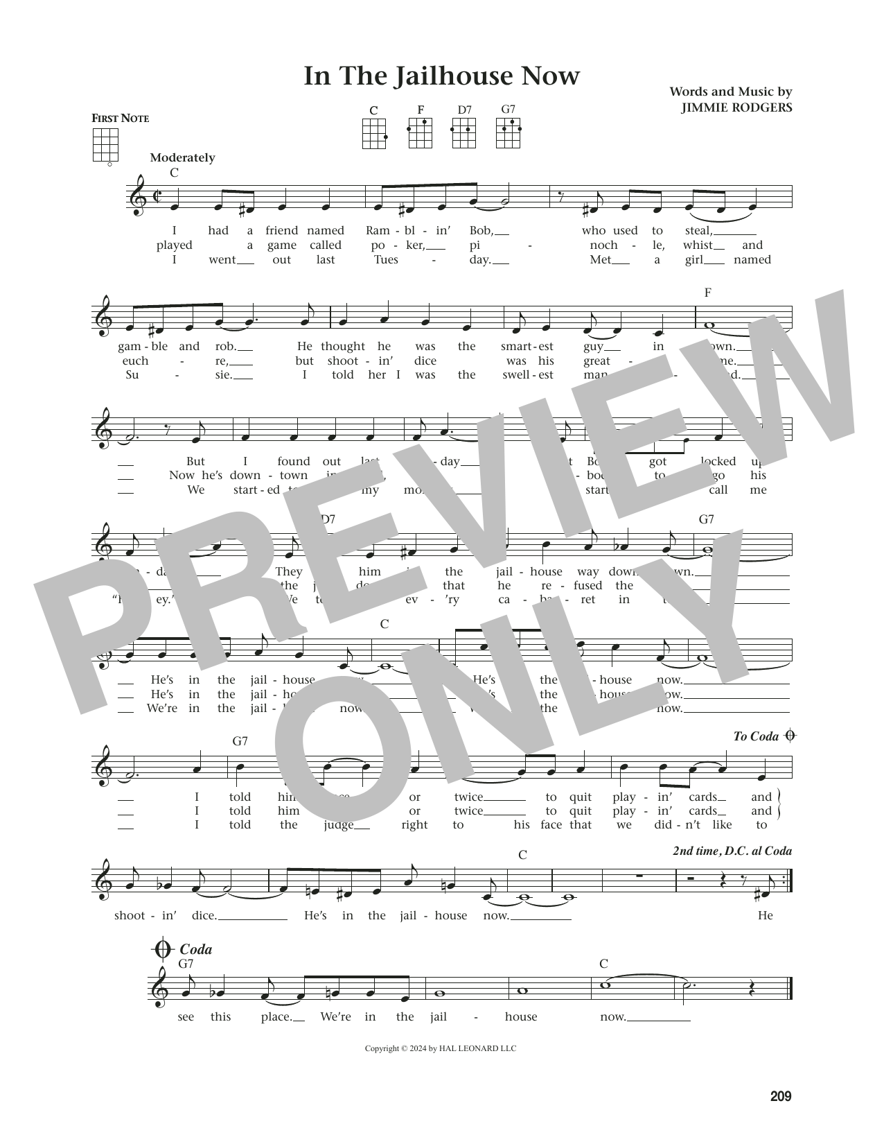 Product gallery: Page 1 of 1 In The Jailhouse Now (from The Daily Ukulele) (arr. Jim Beloff), Jimmie Rodgers