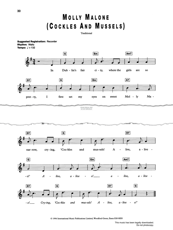 Produktgalerie: Seite 1 von 1 Cockles And Mussels, Irish Traditional, Gesang, Gitarre, Keyboard