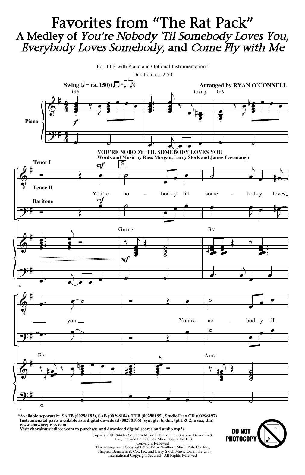Product picture to: Favorites from "The Rat Pack" (arr. Ryan O'Connell)