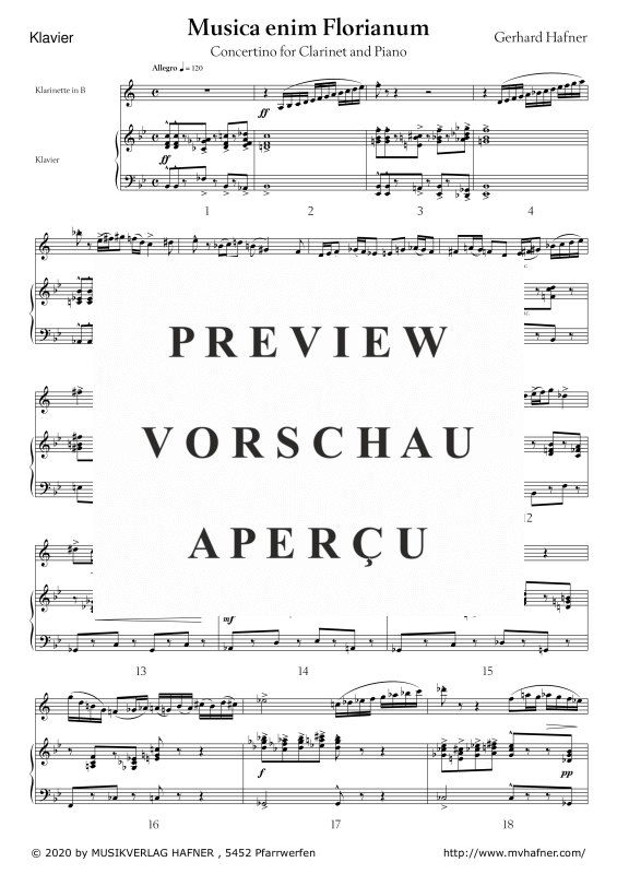 Product gallery: Page 5 of 11 Musica enim Florianum, , (clarinet in Bb and piano)