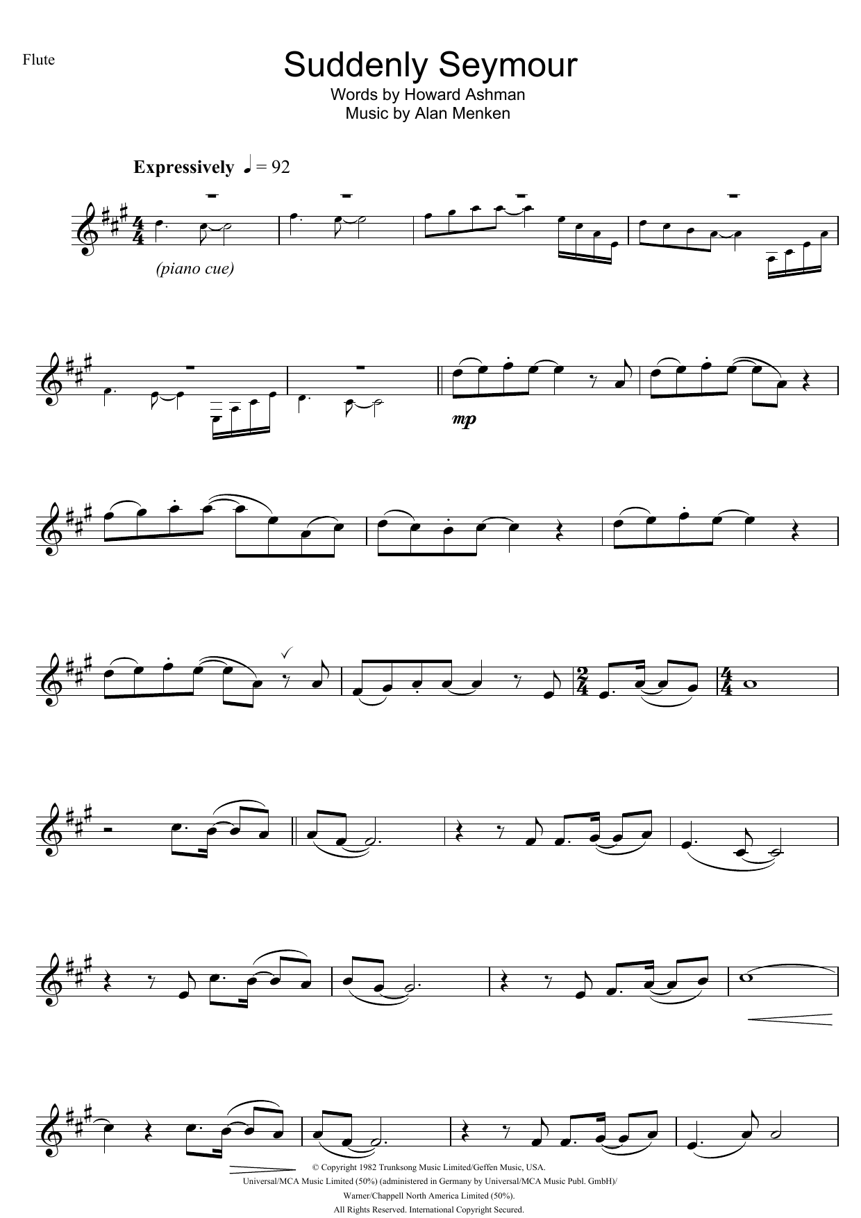 Product gallery: Page 1 of 1 Suddenly Seymour (from Little Shop of Horrors), Alan Menken