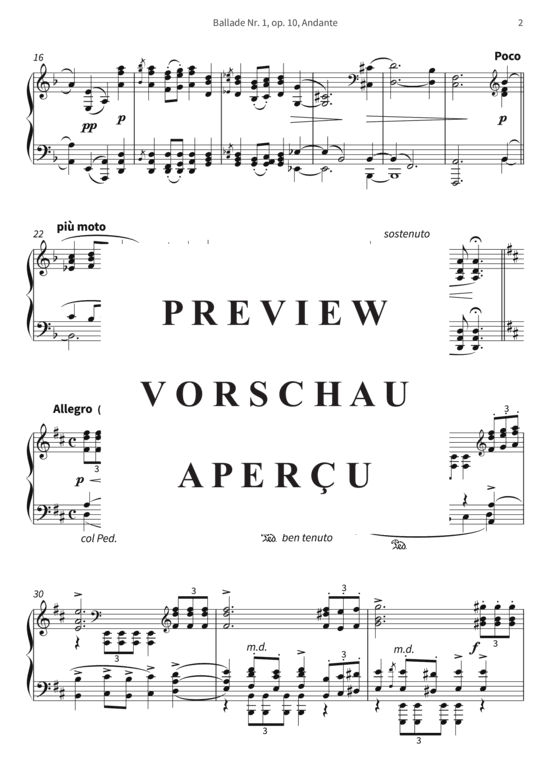 Product gallery: Page 5 of 8 Ballade Nr. 1, op. 10, Andante - Nach der Ballade Edward in Herders Stimmen der Völker , , Piano Solo