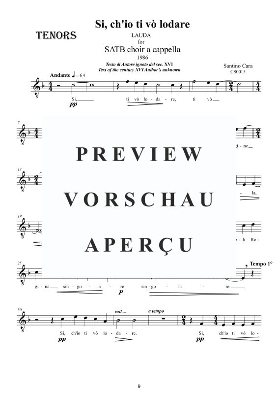 Produktgalerie: Seite 10 von 11 Si, ch'io ti vò lodare - Lobgesang, , Gemischter Chor a capella