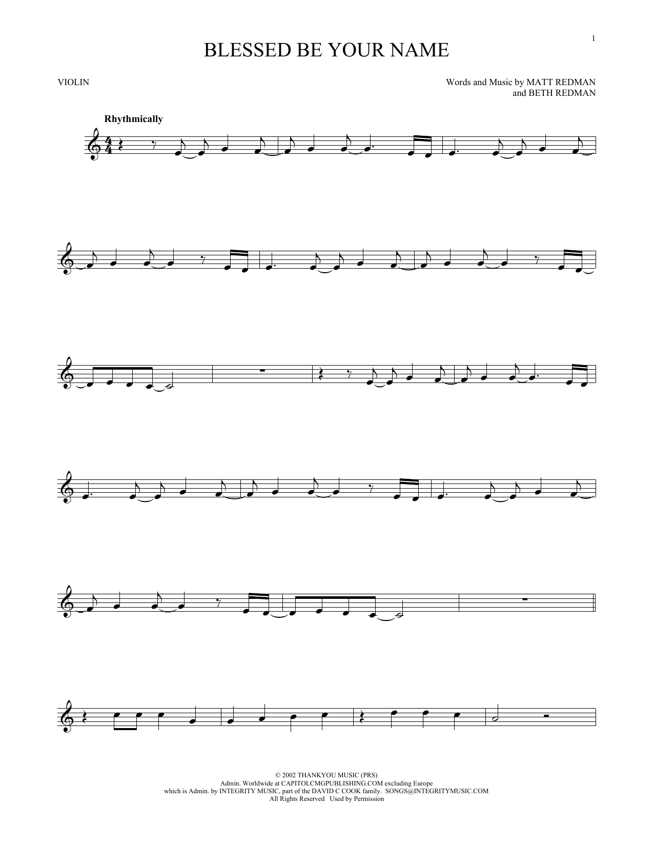 Product gallery: Page 1 of 1 Blessed Be Your Name, Matt Redman