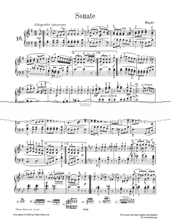 Produktgalerie: Seite 1 von 1 Sonata in G major Hob. XVI 40, Joseph Haydn, Klavier