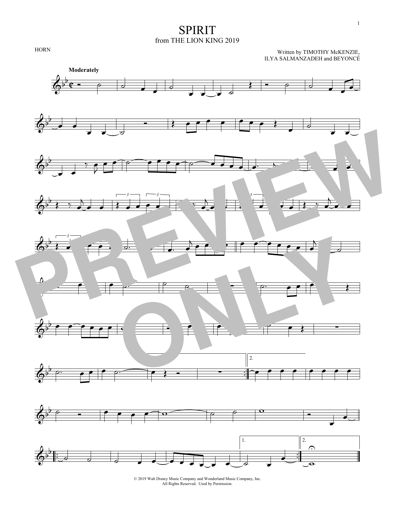 Produktgalerie: Seite 1 von 1 Spirit (from The Lion King 2019), Beyonce, Horn