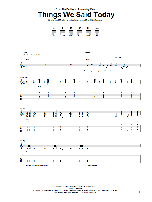 Product gallery: Page 1 of 1 Things We Said Today, The Beatles