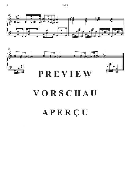 Product gallery: Page 6 of 6 Heidi - Arrangiert für Jazzklavier , , Piano Solo