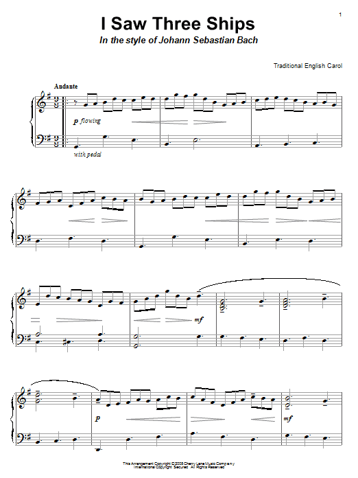 Product gallery: Page 1 of 1 I Saw Three Ships (in the style of J.S. Bach), Traditional English Carol
