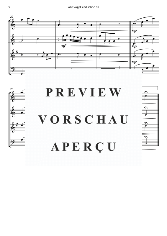 Produktgalerie: Seite 7 von 11 Alle Vögel sind schon da, , (Blechbläser Trio)
