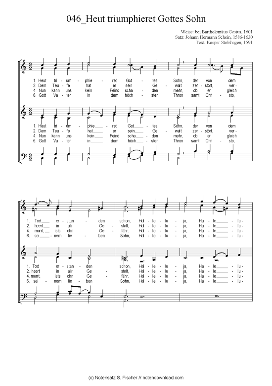 Produktbild zu: Heut triumphieret Gottes Sohn Chorsatz Alte Meister