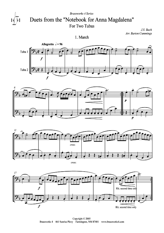 Produktbild zu: Duette aus Notenbüchlein für Anna Magdalena J. S. Bach