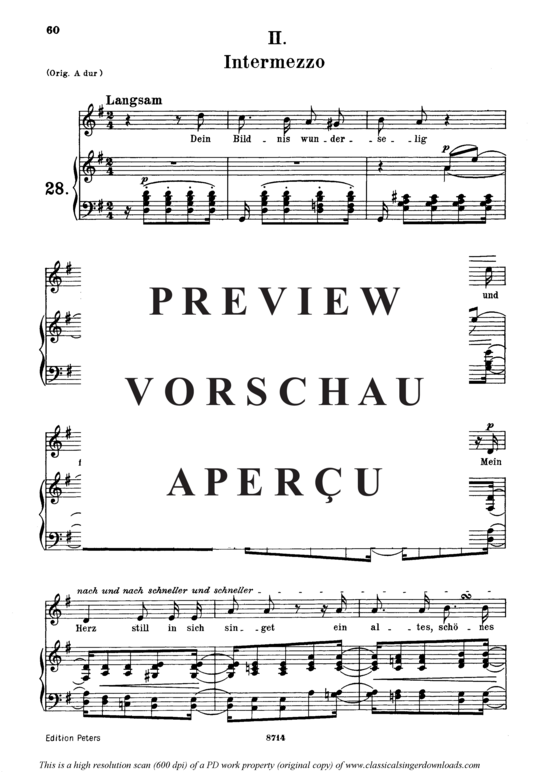 Product gallery: Page 2 of 3 intermezzo Op.39 No.2, , Medium Voice and Piano