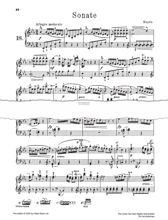 Produktgalerie: Seite 1 von 1 Sonata in E flat major Hob. XVI 28, Joseph Haydn, Klavier