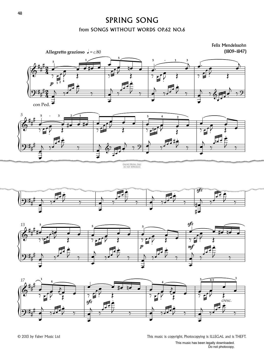 gallery: Spring Song, Felix Mendelssohn, Klavier