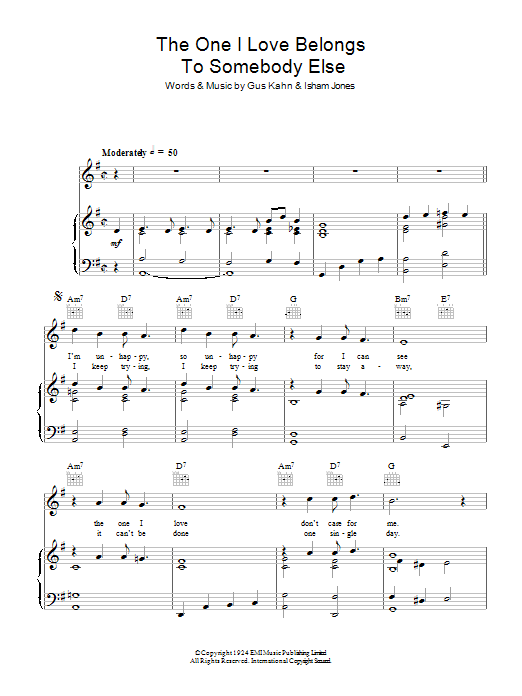 Product gallery: Page 1 of 1 The One I Love Belongs To Somebody Else, Al Jolson