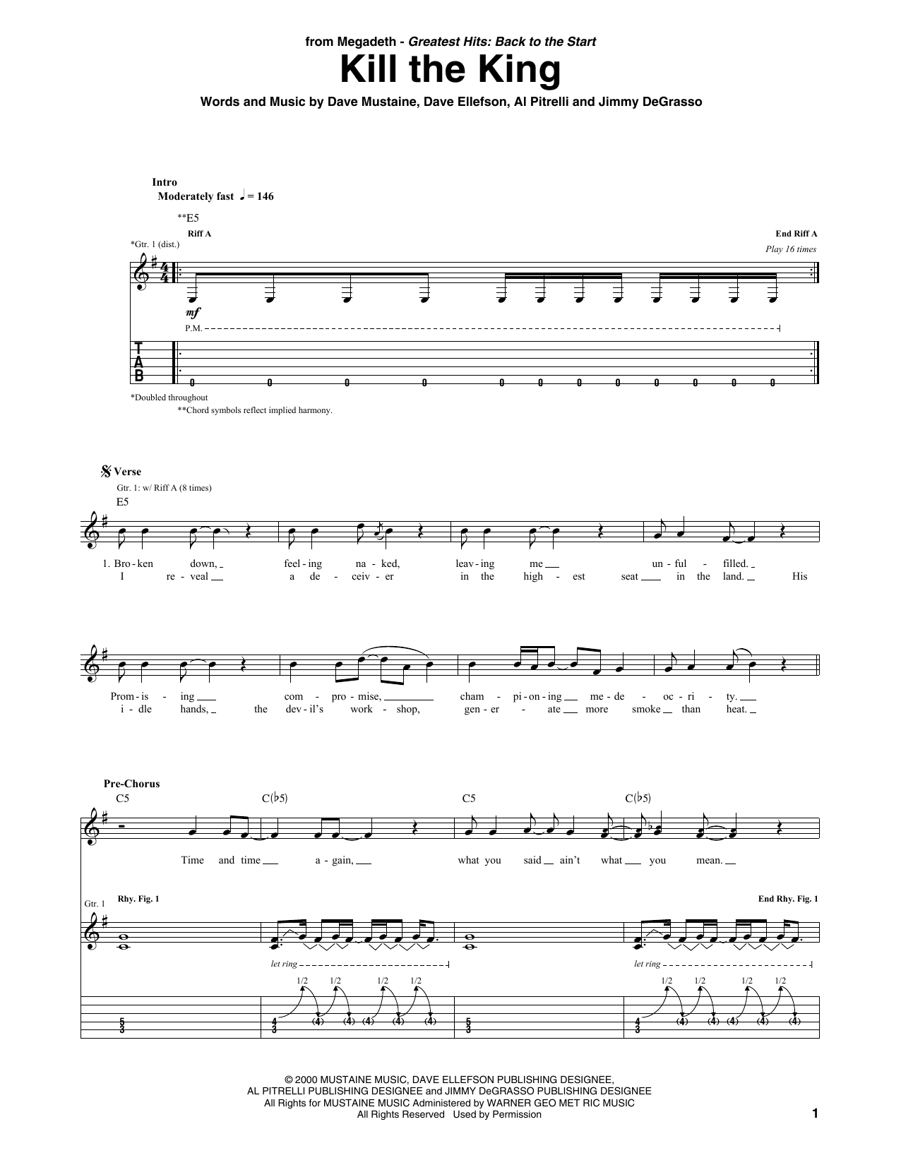 Produktgalerie: Seite 1 von 1 Kill The King, Megadeth, Gitarre