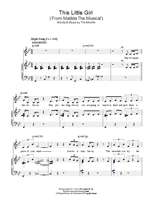 Produktbild zu: This Little Girl (from Matilda The Musical)