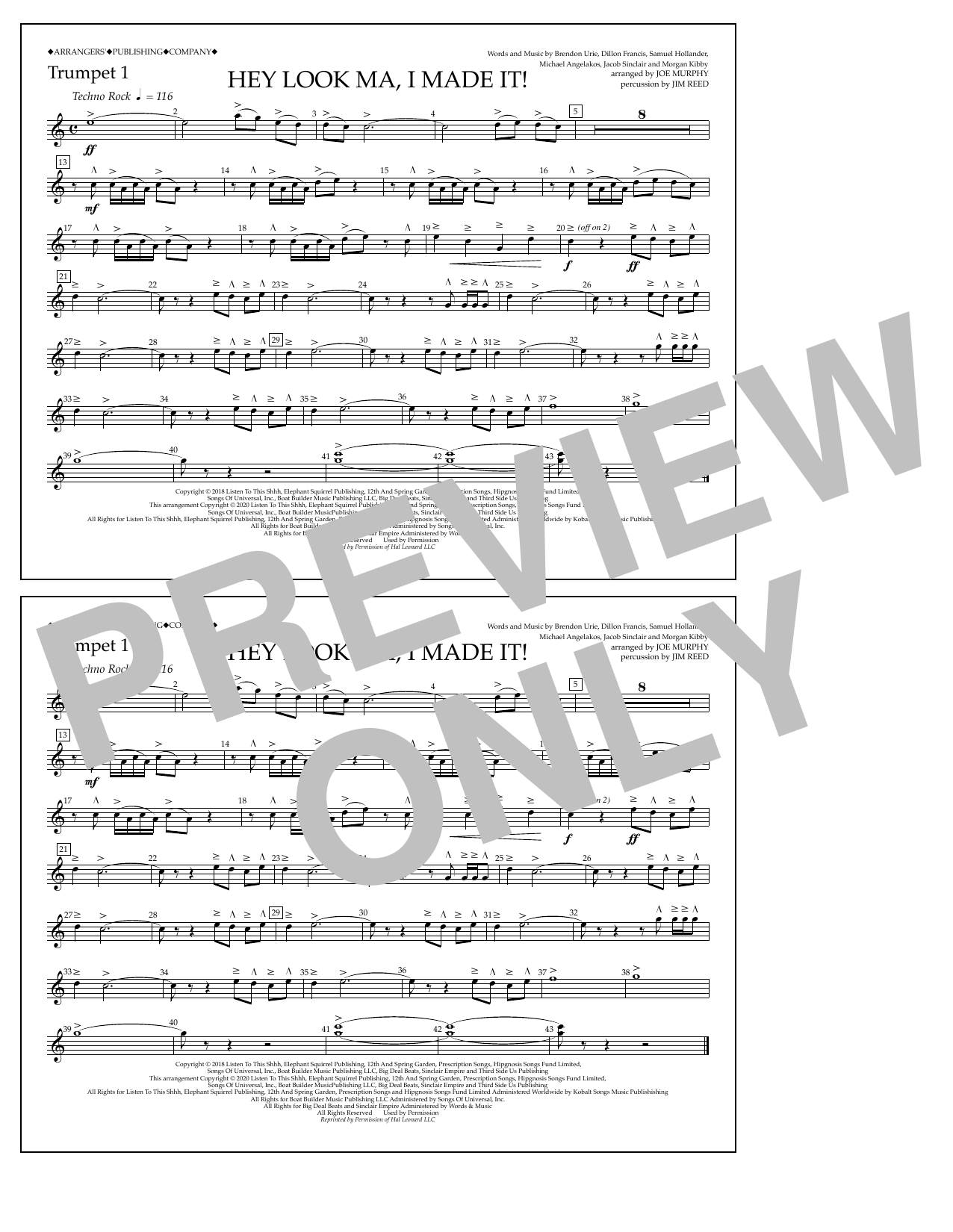 Product picture to: Hey Look Ma, I Made It (arr. Joe Murphy) - Trumpet 1