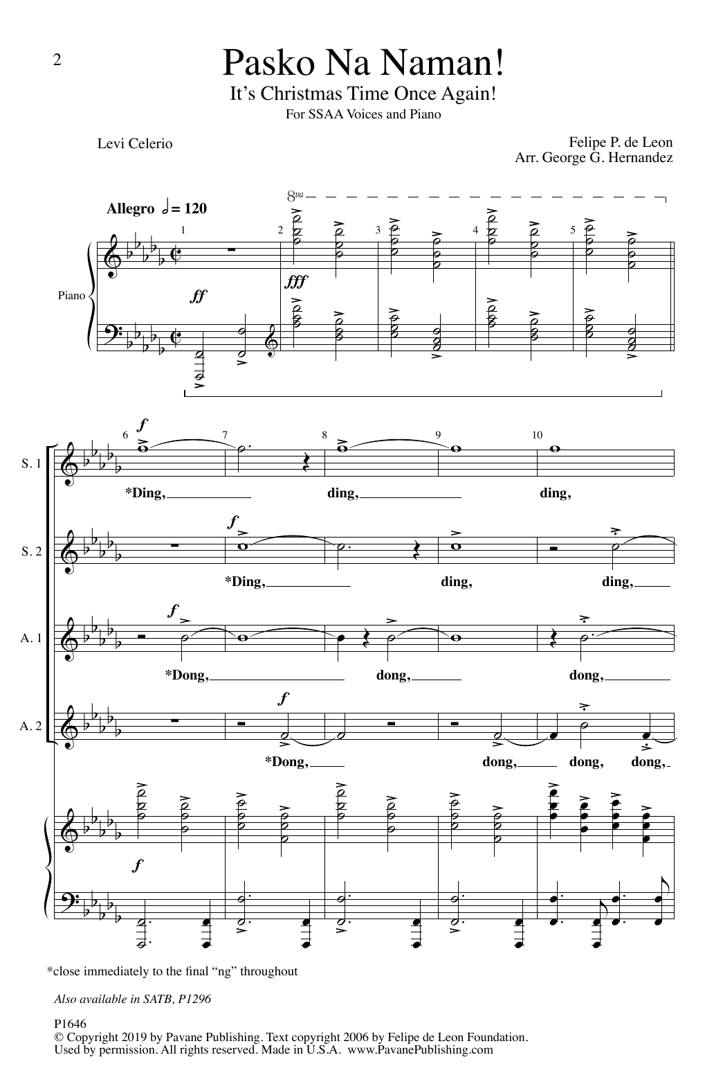 Produktgalerie: Seite 1 von 1 Pasko Na Naman! (It's Christmas Time Once Again!) (arr. George G. Hernandez), Levi Celerio and Felipe P. de Leon, Chor