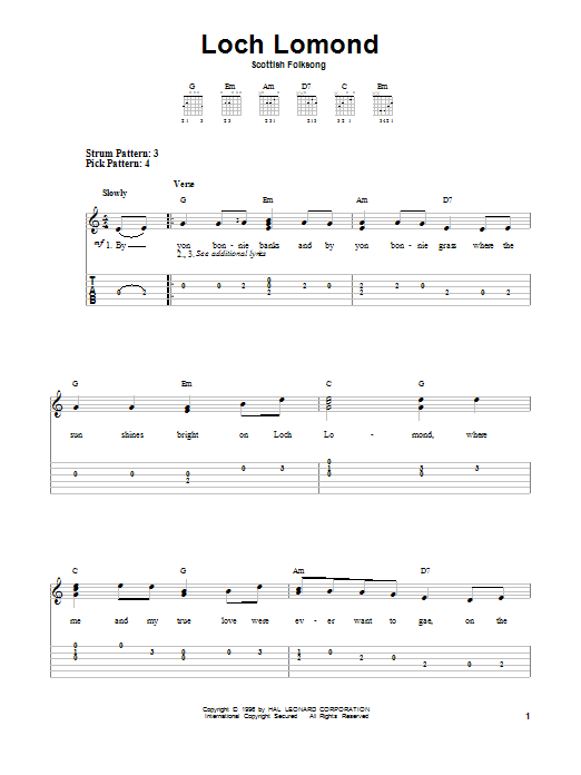 Product gallery: Page 1 of 1 Loch Lomond, Scottish Folksong