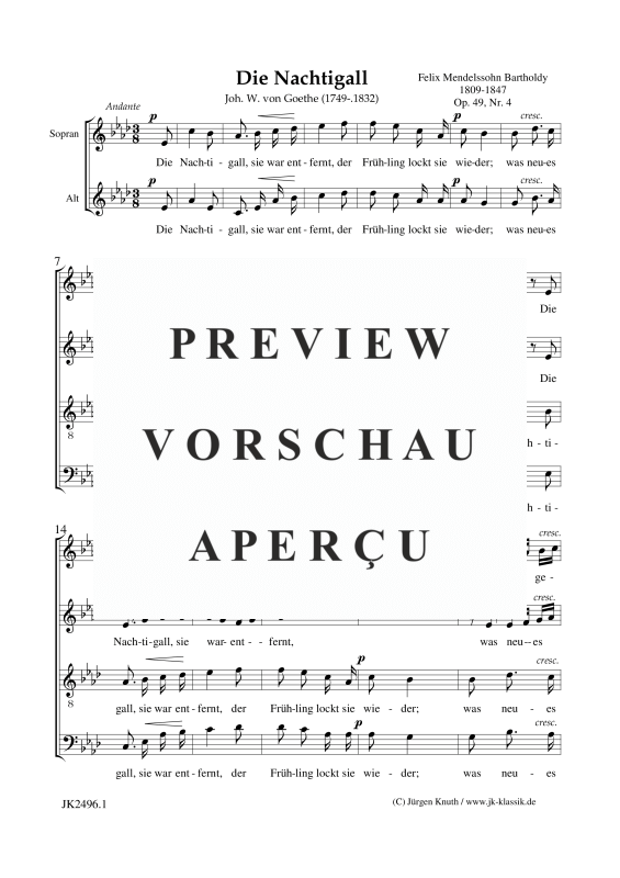 gallery: Die Nachtigall, op. 49, Nr. 4, , Gemischter Chor