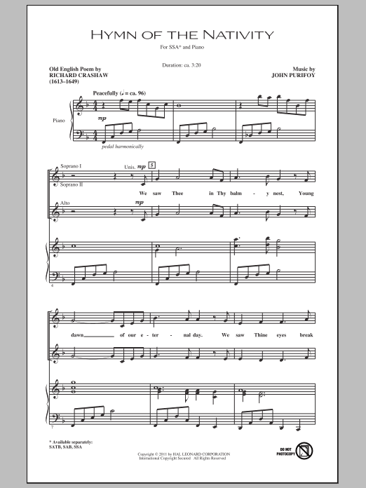 Product gallery: Page 1 of 1 Hymn Of The Nativity, John Purifoy