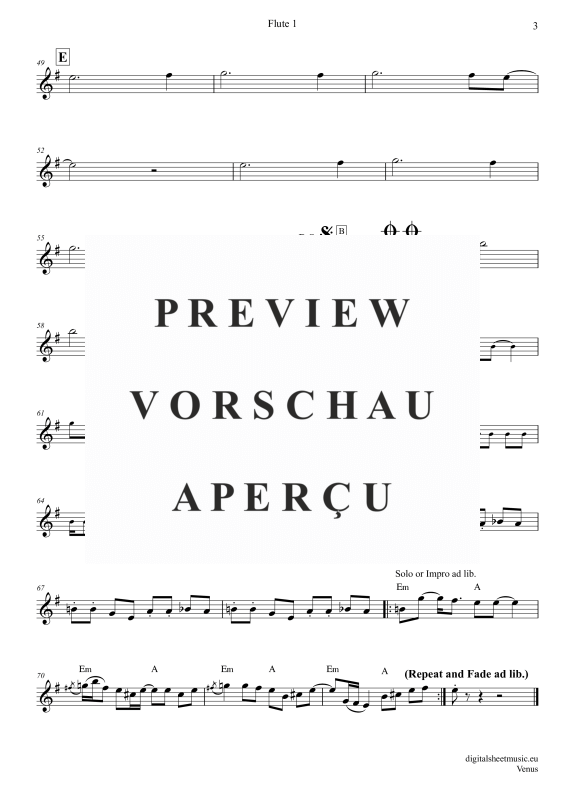 Product gallery: Page 10 of 11 Venus, Shocking Blue, (flute trio + piano)