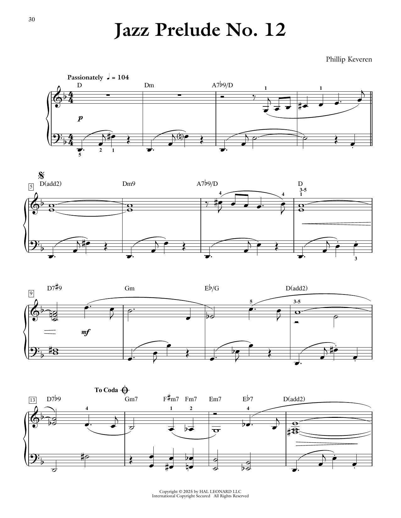 Produktgalerie: Seite 1 von 1 Jazz Prelude No. 12, Phillip Keveren, Klavier