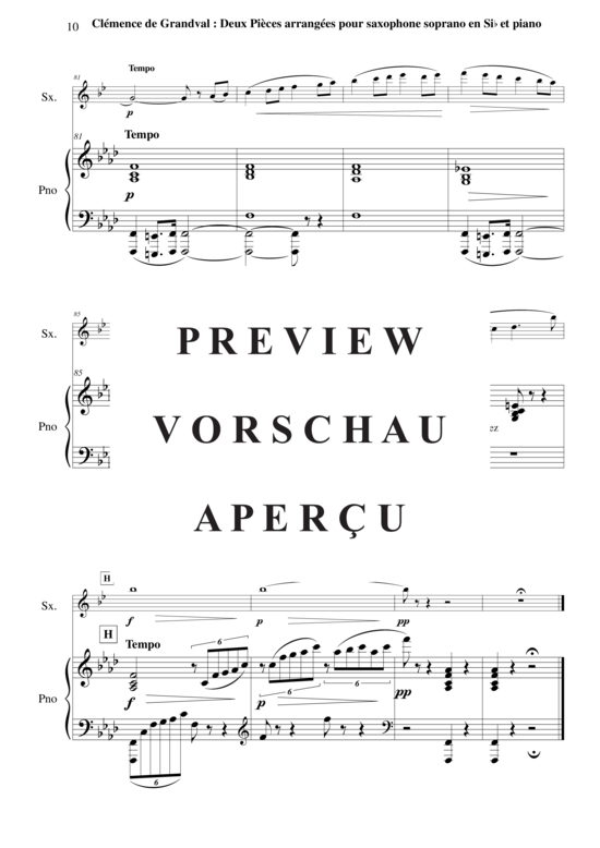 Product gallery: Page 11 of 21 Deux Pièces : Lamento et Scherzetto , , (soprano saxophone + piano)