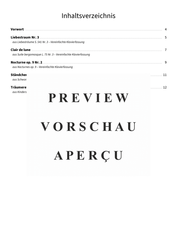 Produktgalerie: Seite 5 von 11 Romantische Träumereien - Zarte, leicht spielbare Klavierstücke von Liebe und Sehnsucht, , Klavier Solo