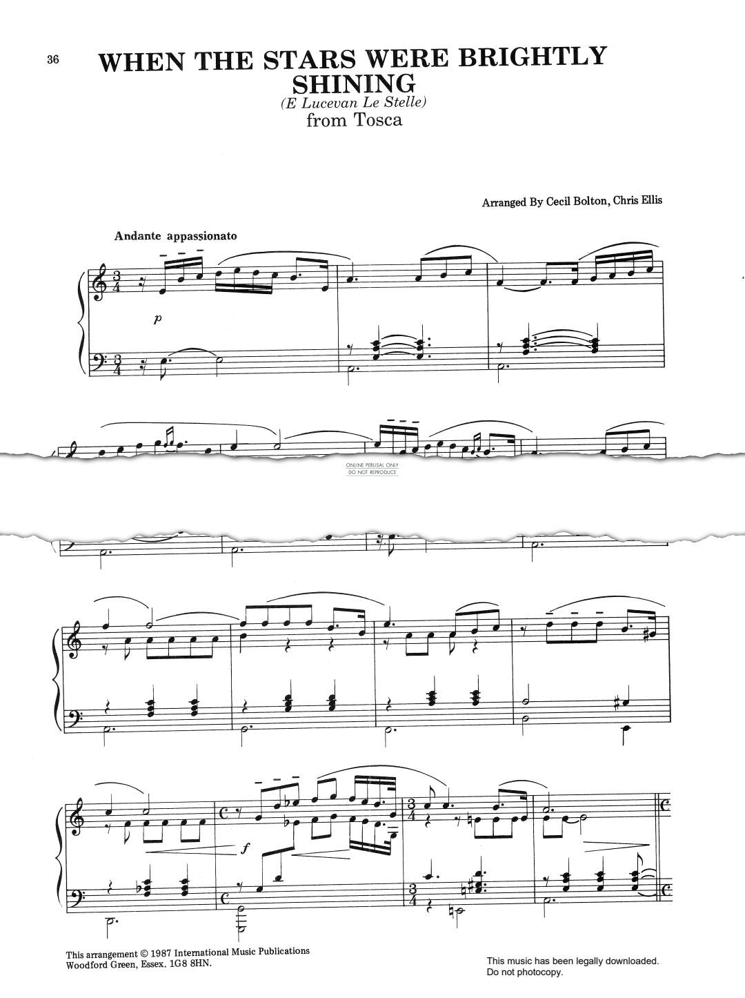 Product gallery: Page 1 of 1 When The Stars Were Brightly Shining, Giacomo Puccini