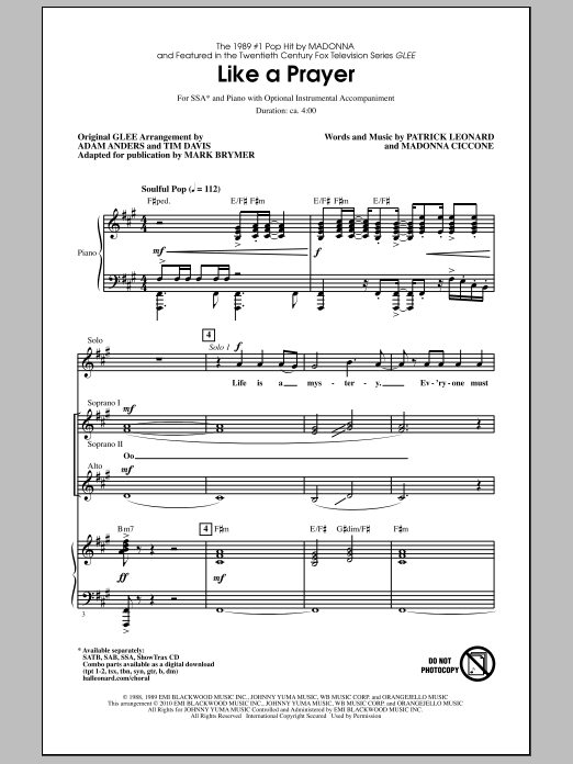 Produktgalerie: Seite 1 von 1 Like A Prayer, Mark Brymer, Chor